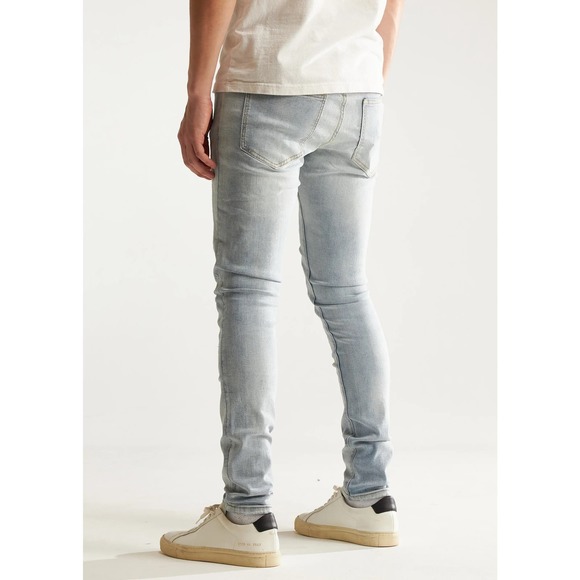 Embellish NYC Men's Indio Embroidered Distressed Skinny Fit Stretch Denim Jeans - Picture 4 of 5